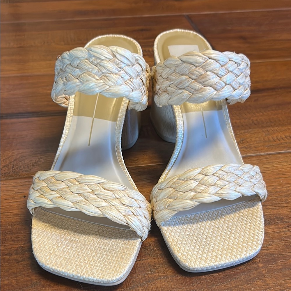 Dolce Vita raffia block heel